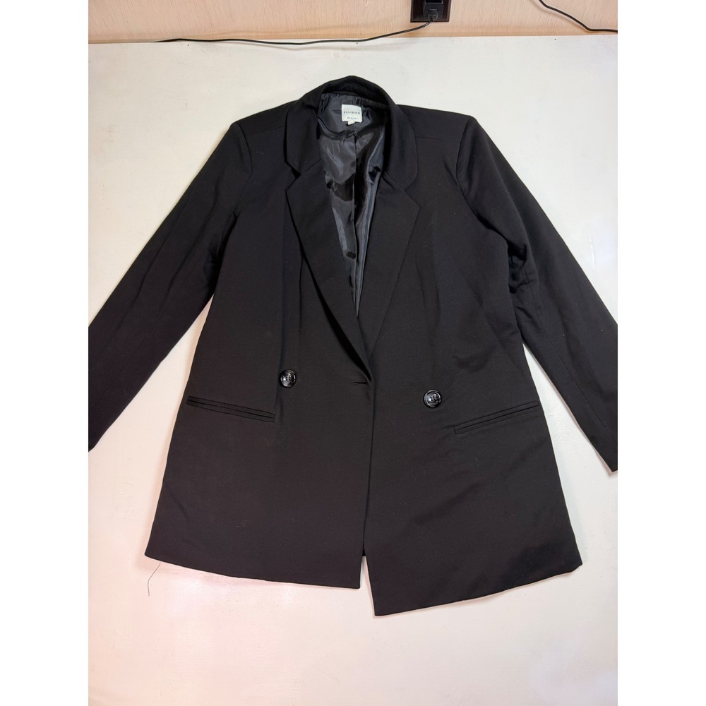 Ellison‎ Blazer Women Medium Black Excellent Double Breasted Professional Lined